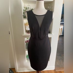 Enfocus Studio little black dress, bodycon with sheer cutout detail, size 8